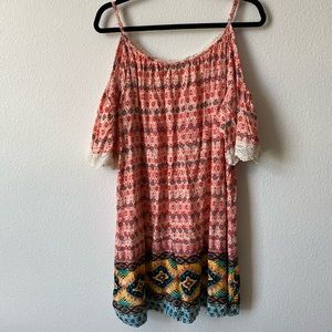 Cold shoulder printed dress